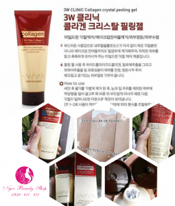 Gel tẩy tế bào chết Collagen - 3W Clinic Collagen Crystal Peeling Gel